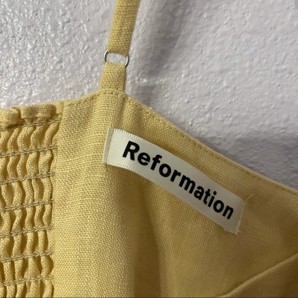 NWT Reformation Roarke Linen Dress Yellow NWT Reformation Roarke Linen Dress Yellow